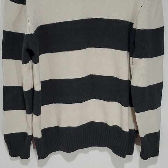 GAP Lrg Oat Stripe Crm & Gry Crew Neck Sweater - Picture 3 of 6